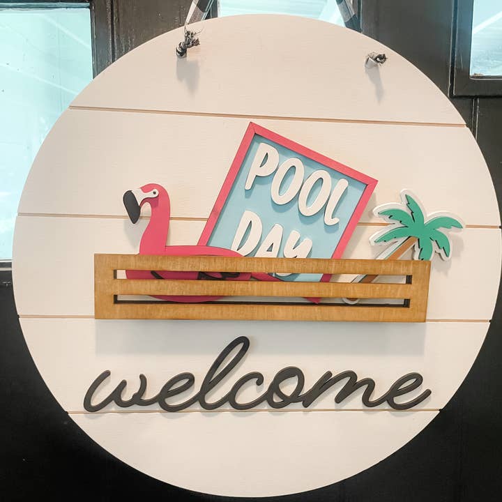 Lumber Revolution - Wholesale Decorative Tabletop Object - Pool Day Tiered Tray Bundle – 3-Piece Summer Decor Set