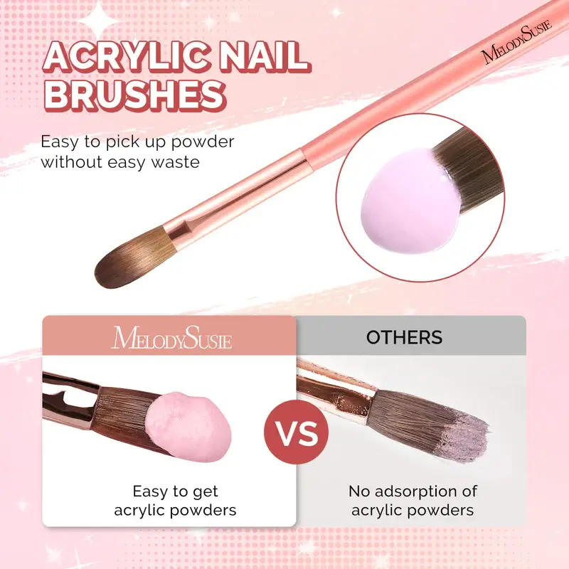 MELODYSUSIE – wholesale Nailcare set – 3Pcs Acrylic Nail Brush Set2