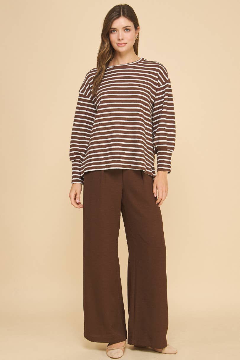 Brun ISP1342A Flowy Bukser Brun for engroshandel på Faire4