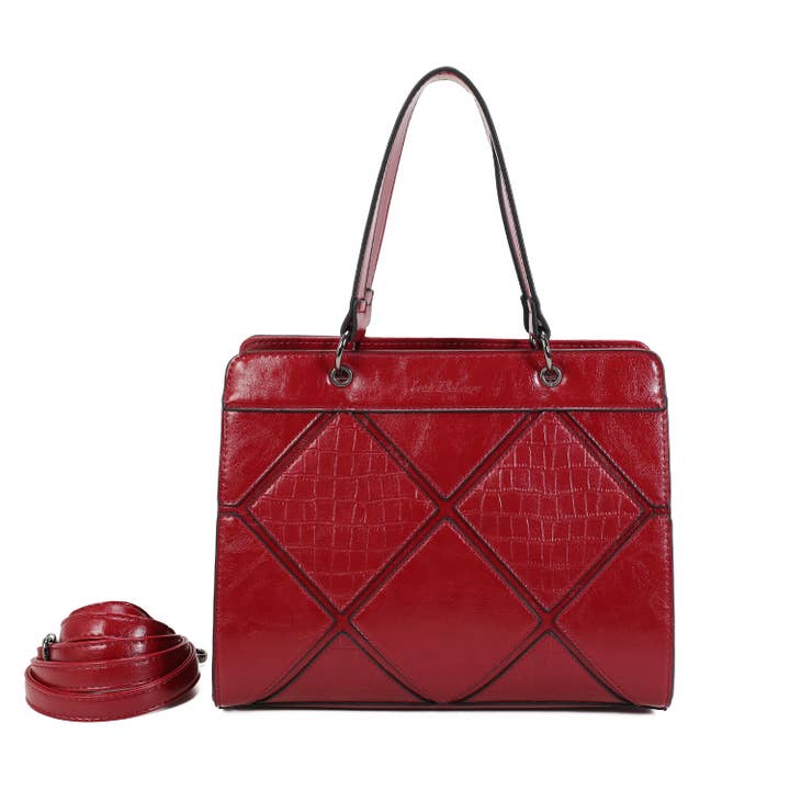 INES DELAURE - Wholesale Top Handle Bag - Women's - Handbag, crocodile print