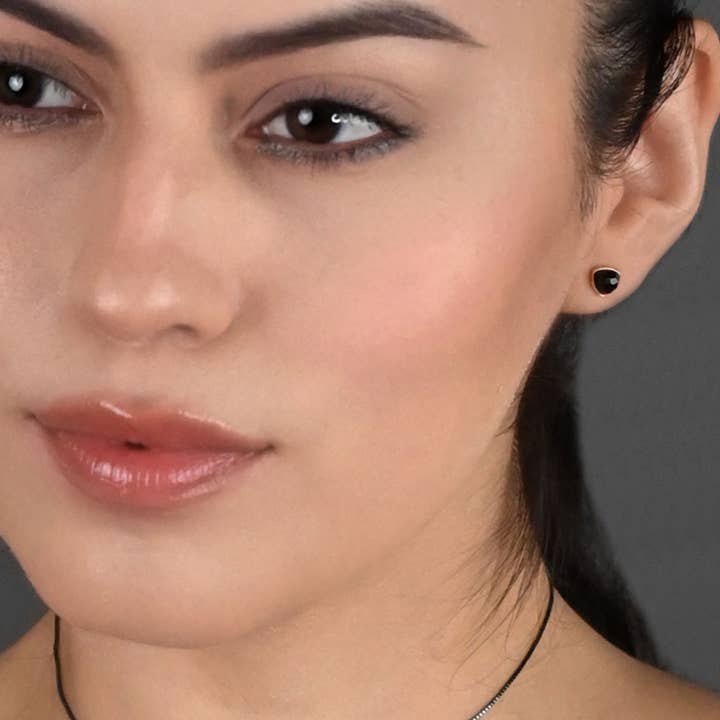 KBD Studio - Wholesale Stud/Post Earrings - Minimalist Semi Precious Triangle Gemstone Studs (5mm)2