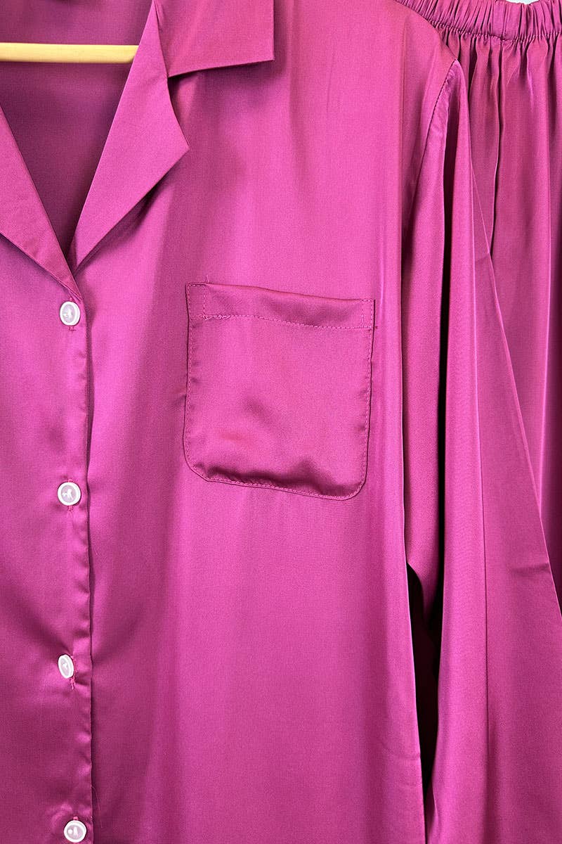 Belle Com'Elle - Vendita all'ingrosso Completo pigiama - Donna - Pigiama da donna con camicia a maniche lunghe e pantaloni in seta sintetica10