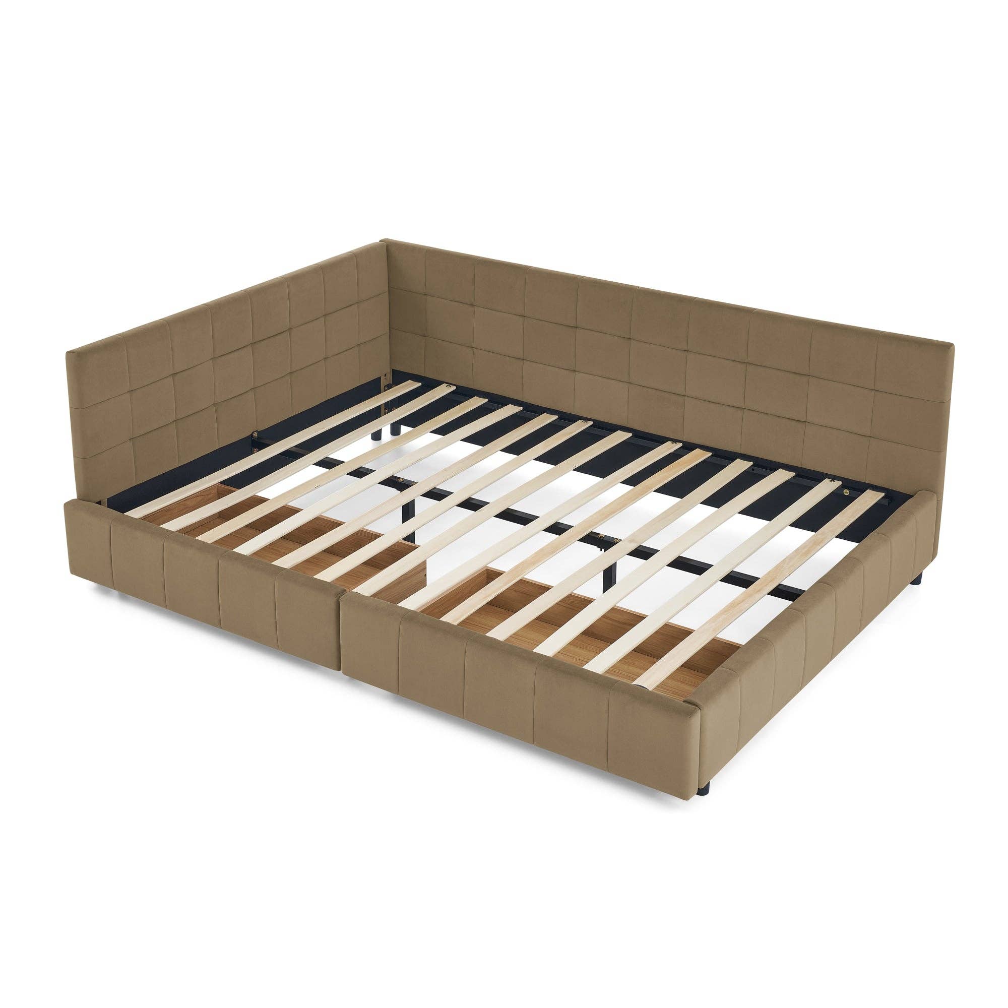 HOMYCASA DESIGN INC - Wholesale Bed - Queen Size Velvet Storage Bed FrameSofaBed&Backrest&Armrests11