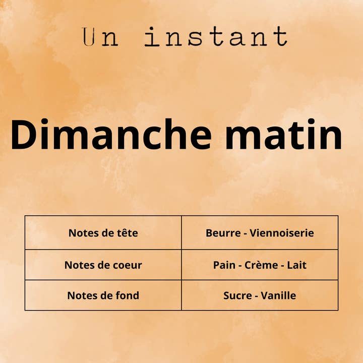 Un instant - Wholesale Wax Melt - Scented wax melt: Sunday morning1