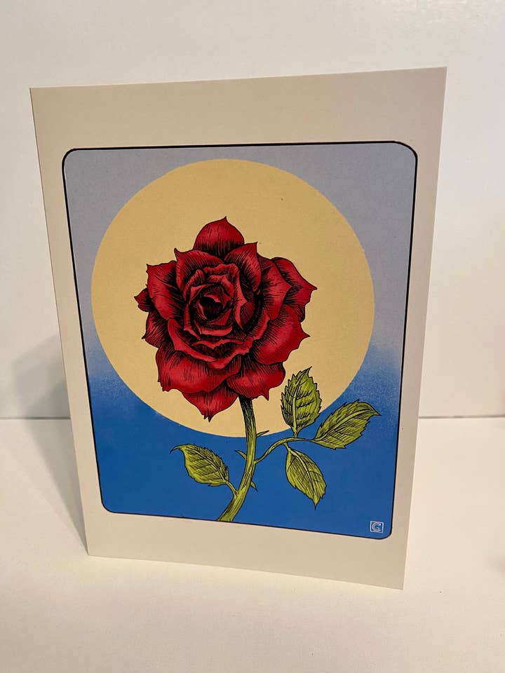 Red Rose - 5"x7" Greeting Card for wholesale by Chris Granillo Art