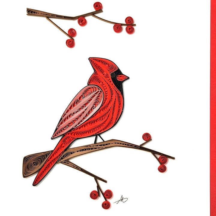 Iconic Quilling - Wholesale Everyday Greeting Card - #253 Cardinal