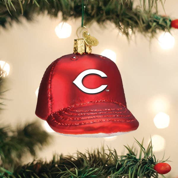 Reds Baseball Cap Ornament for wholesale by Old World Christmas