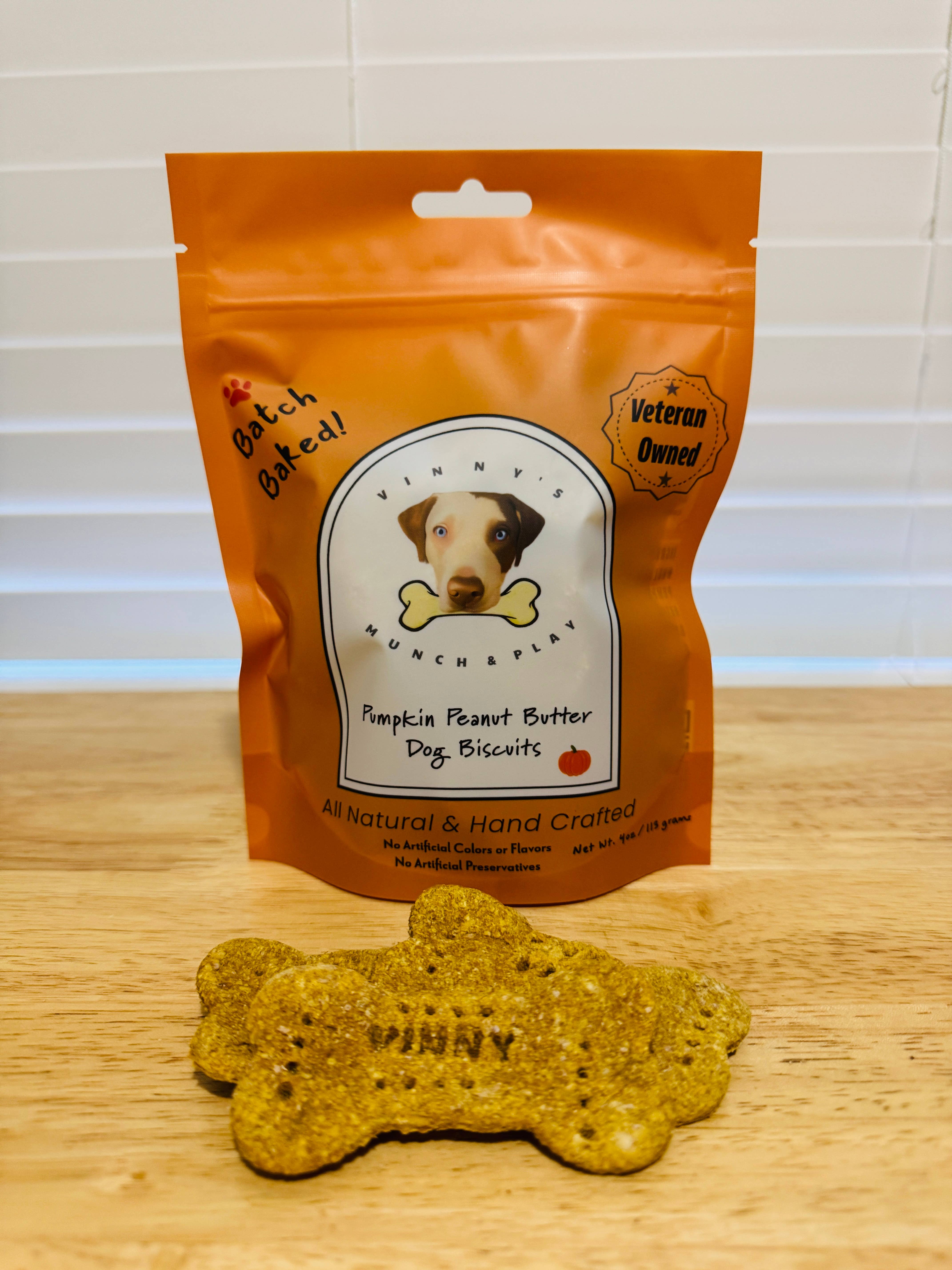 Vinny's Munch & Play - Wholesale Pet Biscuit - Dog - Pumpkin Peanut Butter Dog Biscuit