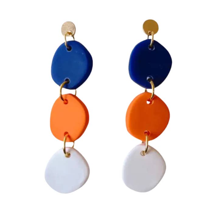 Sweet Tree - Wholesale Dangle Earrings - Florida Blue and Orange Earrings | Game Day, Gifts0