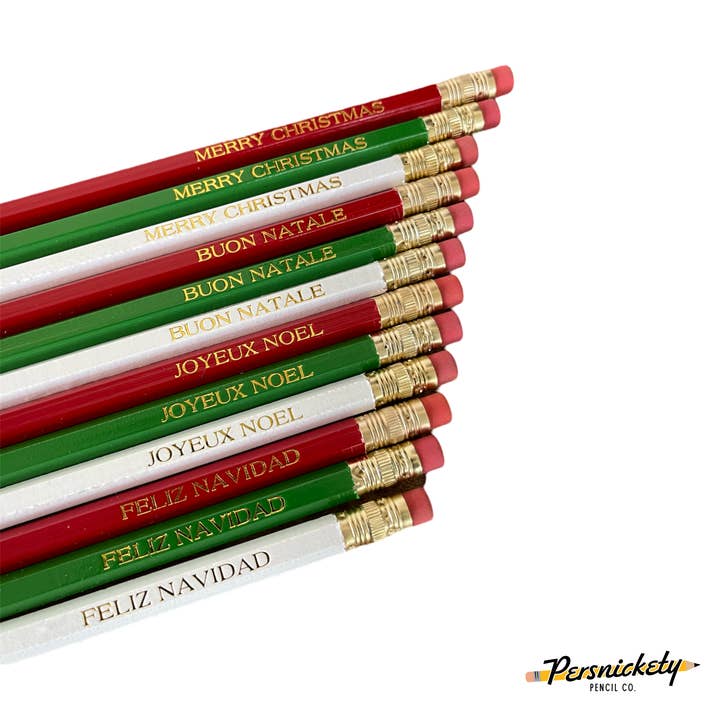 Merry Christmas Pencils | Holiday Pencils | Seasonal Gifts for wholesale by Persnickety Pencil Co.