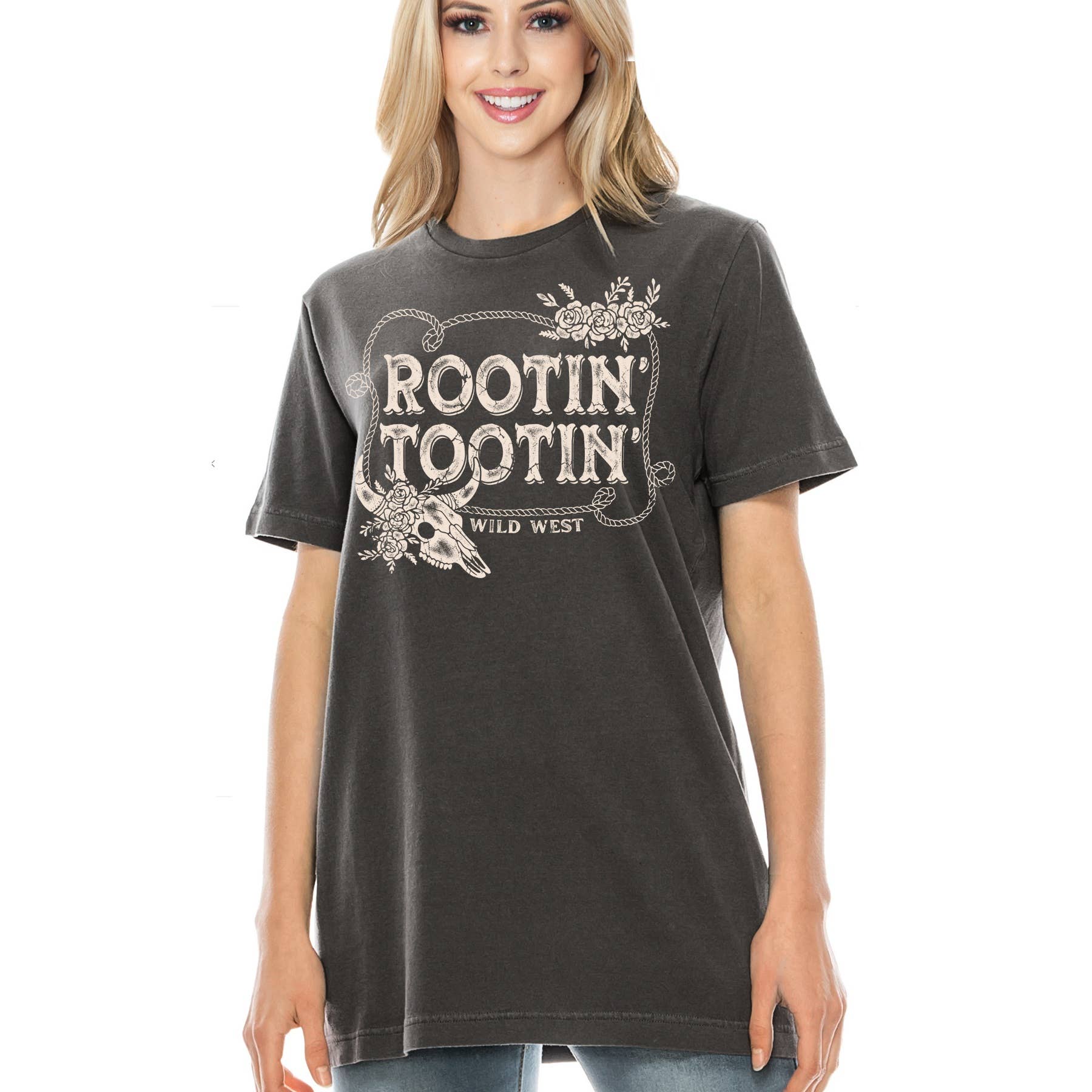 Amused by Blue - Wholesale T-Shirt (Graphic) - Women's - Rootin Tootin Wild West Short Sleeve T Shirt7