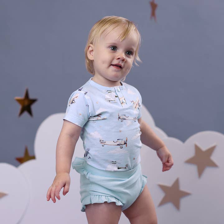 Snuggle Hunny - Wholesale Bodysuit (Non-Footed) - Baby - Taking Flight Short Sleeve Organic Bodysuit4
