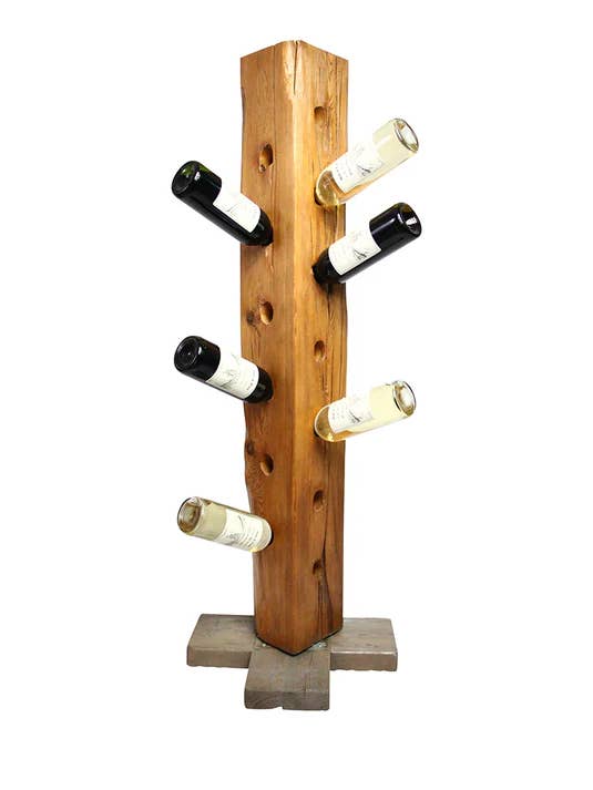 Farmhouse Reclaimed Barn Wood Wine Rack for wholesale by Oak & Post Furniture