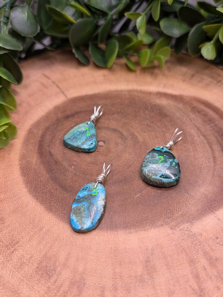 Chrysocolla Malachite Pendant for wholesale by Moonbeam Healing