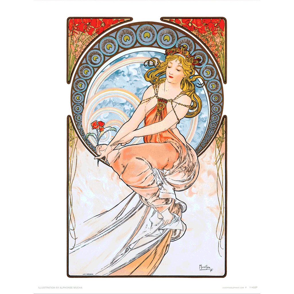 Laughing Elephant – Impressão artística por atacado – Deusa do Arco-Íris - Impressão de Arte de Alphonse Mucha1
