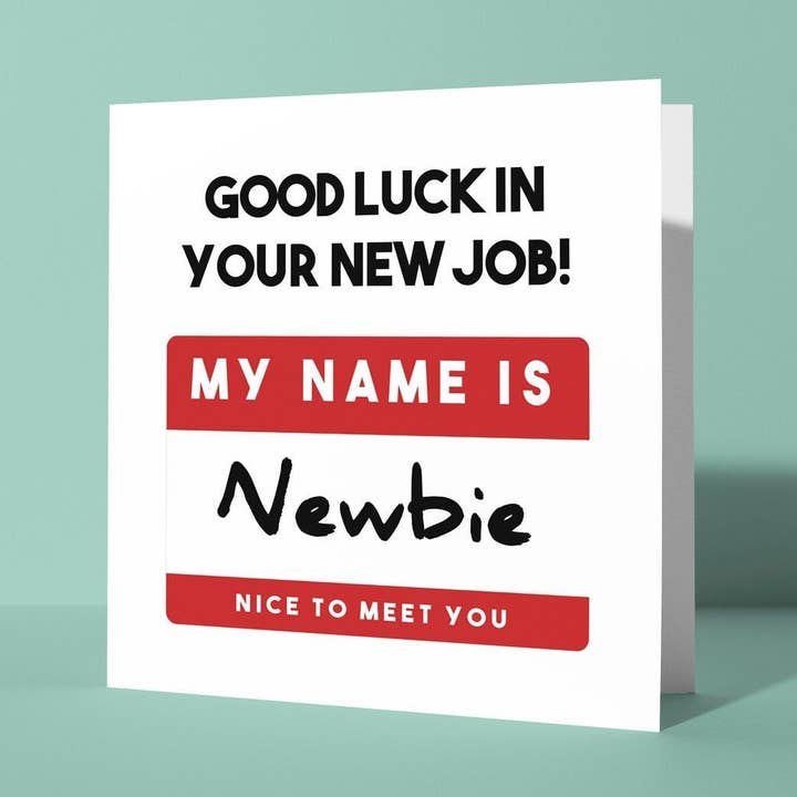 Distintivo Nome Principiante - Biglietto d'Auguri di Buona Fortuna per la vendita all'ingrosso da parte di Peacock Printing