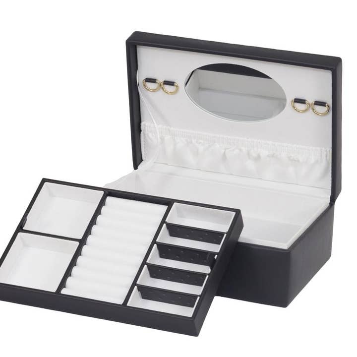 785 Norma Black Bonded Leather Jewel Case for wholesale by Mele and Co UK/ EU