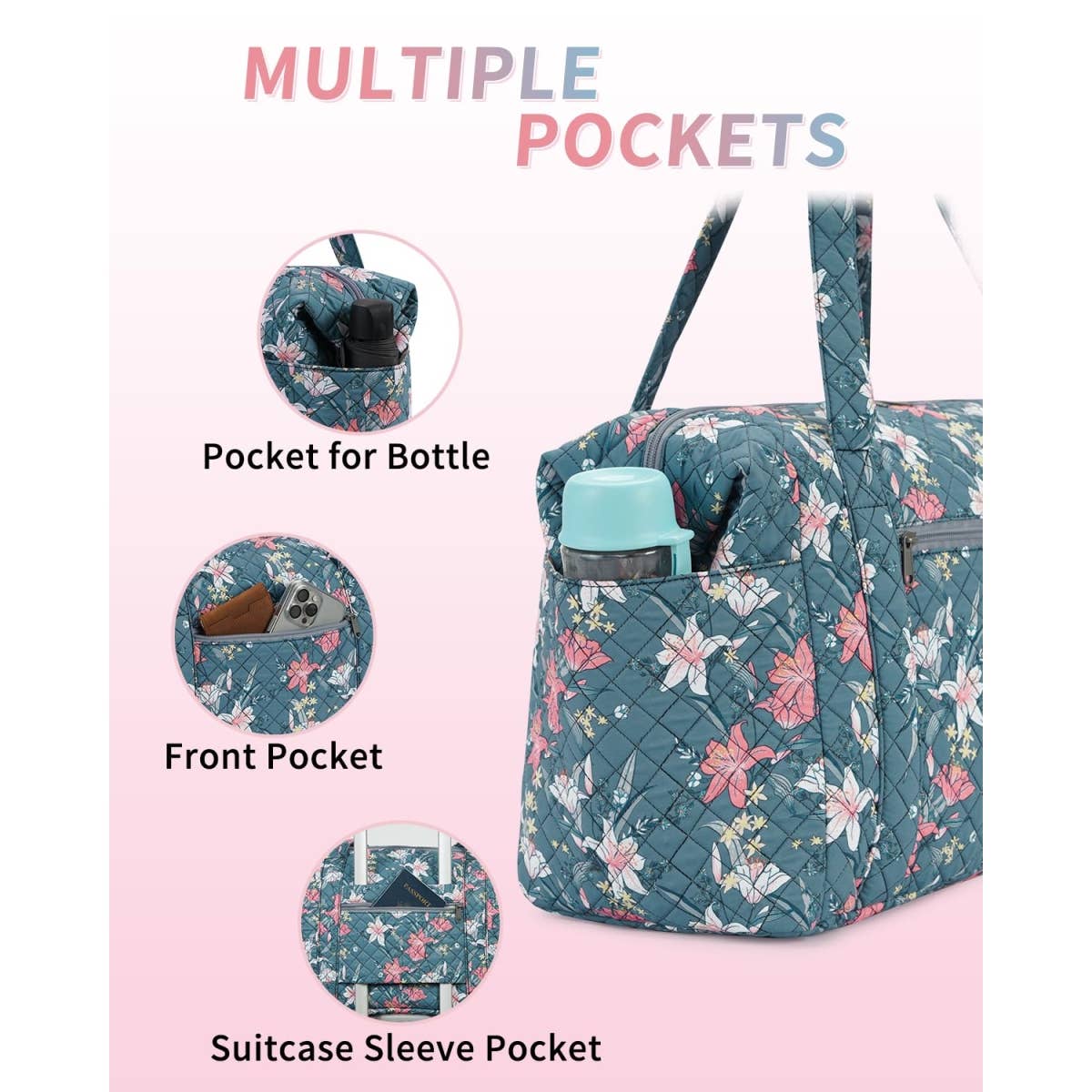 wandf – Großhandel Weekender-Tasche – Unisex – Gesteppte Schultertaschen Flugzeug Reisetasche Unter Sitz Tasche33