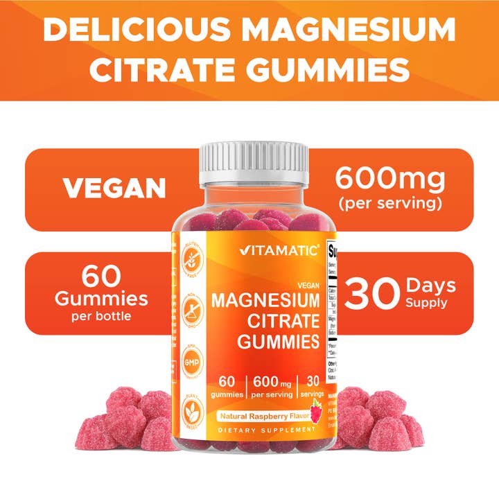 Vitamatic - Wholesale Oral Supplement/Vitamin - Vitamatic Magnesium Citrate Gummies 600mg per Serving3