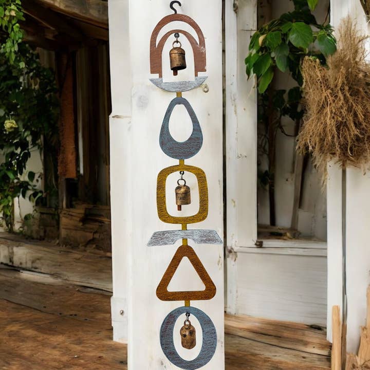 Galería única de campana de viento geométrica contemporánea de metal para venta al por mayor de Whimsies
