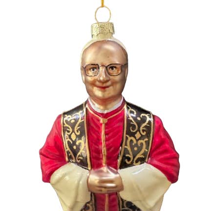 3D Glass Ornament – Pope Leo XIV for wholesale by Hazel Grove Customs