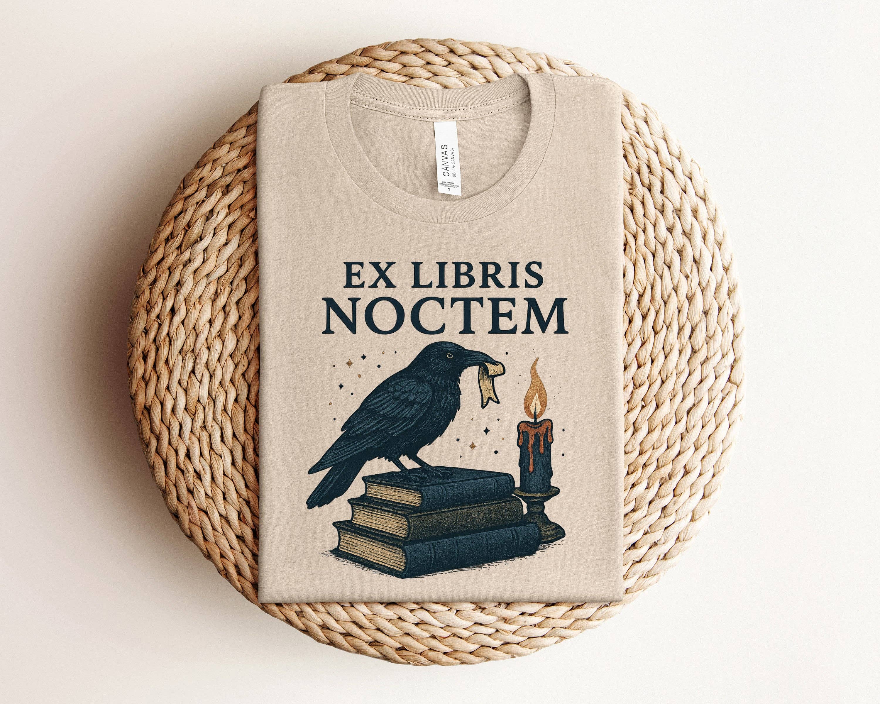 The Obstinate Octopus - Wholesale Screen Printed T-Shirt - Women's - "Ex Libris Noctem"  Night Reader's T-Shirt4