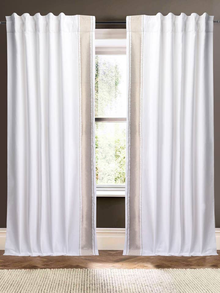 Kristallweiß 96" Leinen-Baumwoll-Mischung Vorhang für den Großhandel von Creative Threads, Inc.