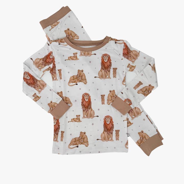 Just Lion Around Bamboo Set for wholesale by Jensens Jammies