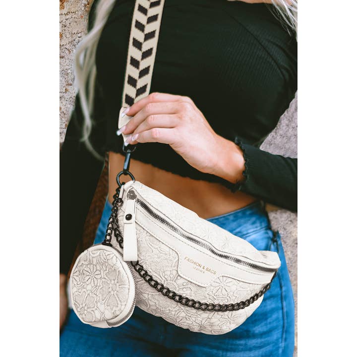 1 the Woman - Wholesale Crossbody Bag - Women's - Colorblock Strap Chain Shoulder Bag With Coin Purse