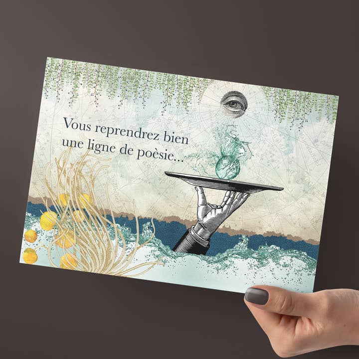 Póster «Definitivamente repetirás una línea de poesía», tamaño A5 para venta al por mayor de sidonie blondel