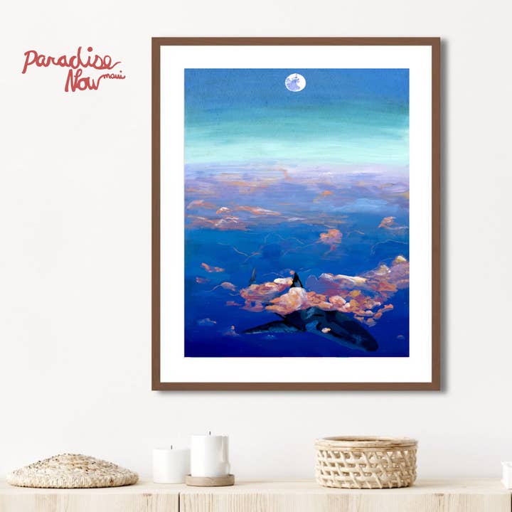 Swimming in the Sky Matted Print for wholesale by Paradise Now Hawaiʻi
