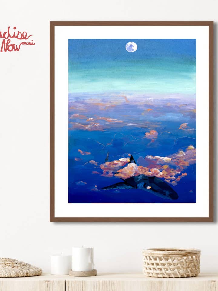 Swimming in the Sky Matted Print for wholesale by Paradise Now Hawaiʻi