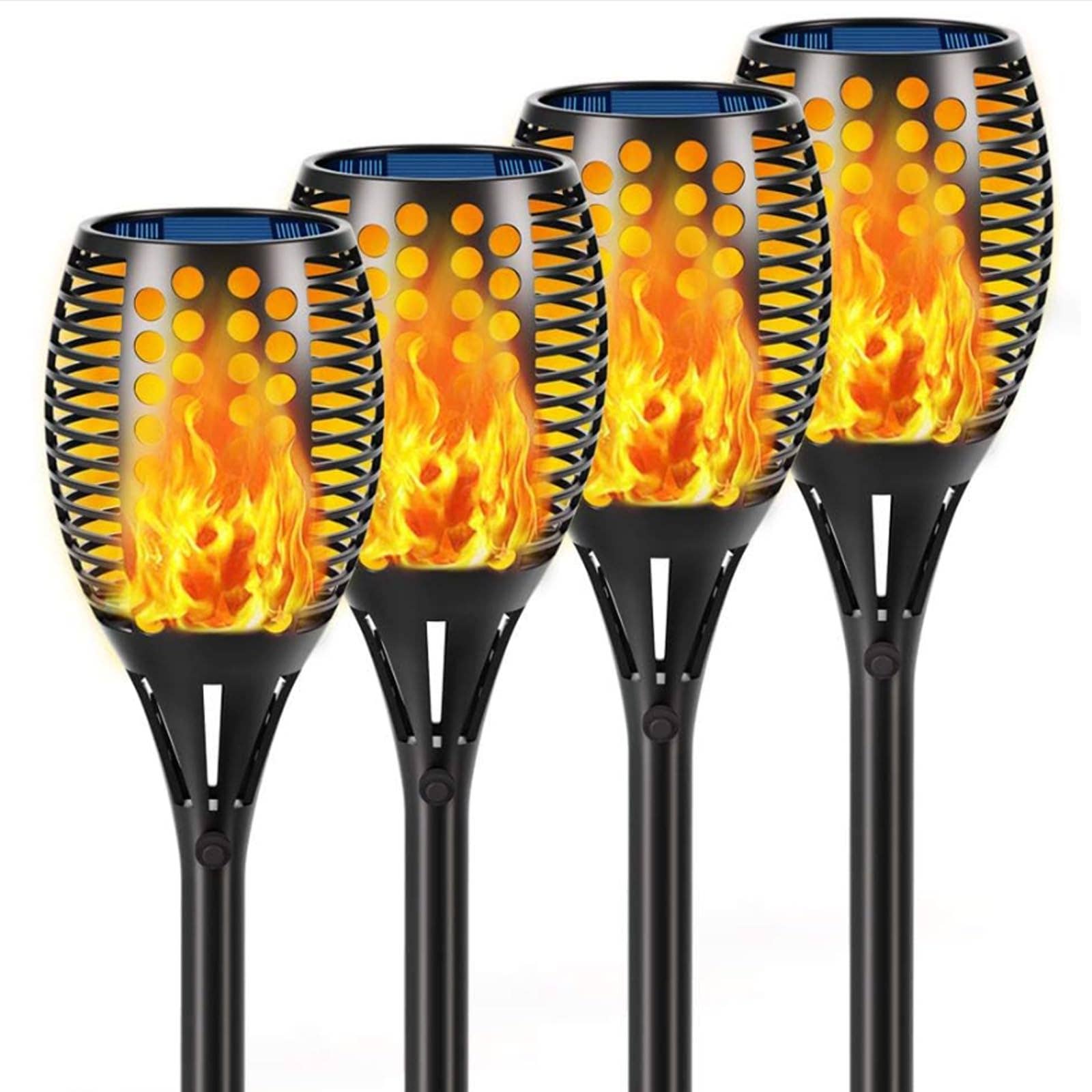 OutdoorSolarOutlet – wholesale Outdoor/lawn light – 4-Pack Solar Flickering Flames Torch Lights Outdoor Dusk to Dawn Auto On/Off 43 Inch0