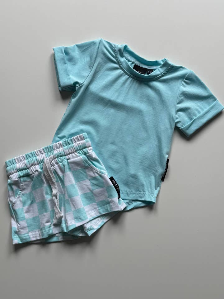 Smiley Daze - Wholesale Shorts - Kids - OCEAN • CHECKERED SHORTS