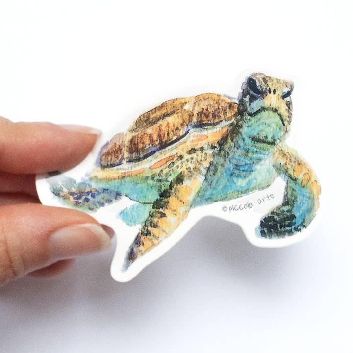 Autocollant tortue pour la vente par Piccola Arte