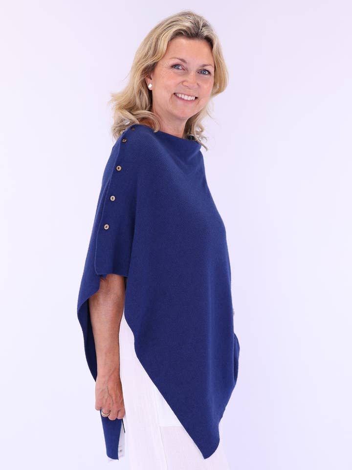 Cadenza Italy Ltd – wholesale Poncho – Women's – Summer Poncho with Buttons3