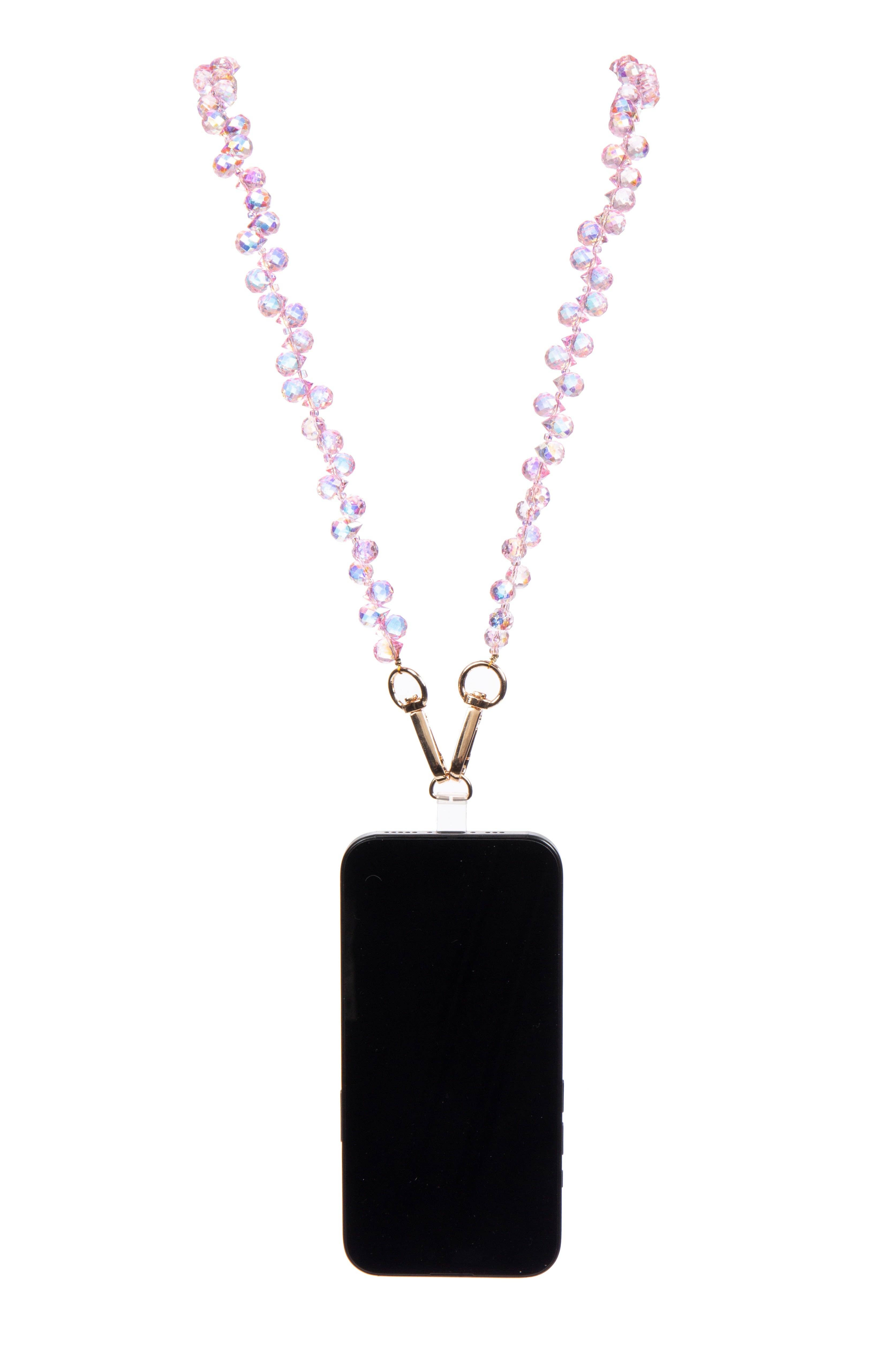 Rose Lanière bandoulière en perles de cristal PC5616 - Rose en vente sur Faire