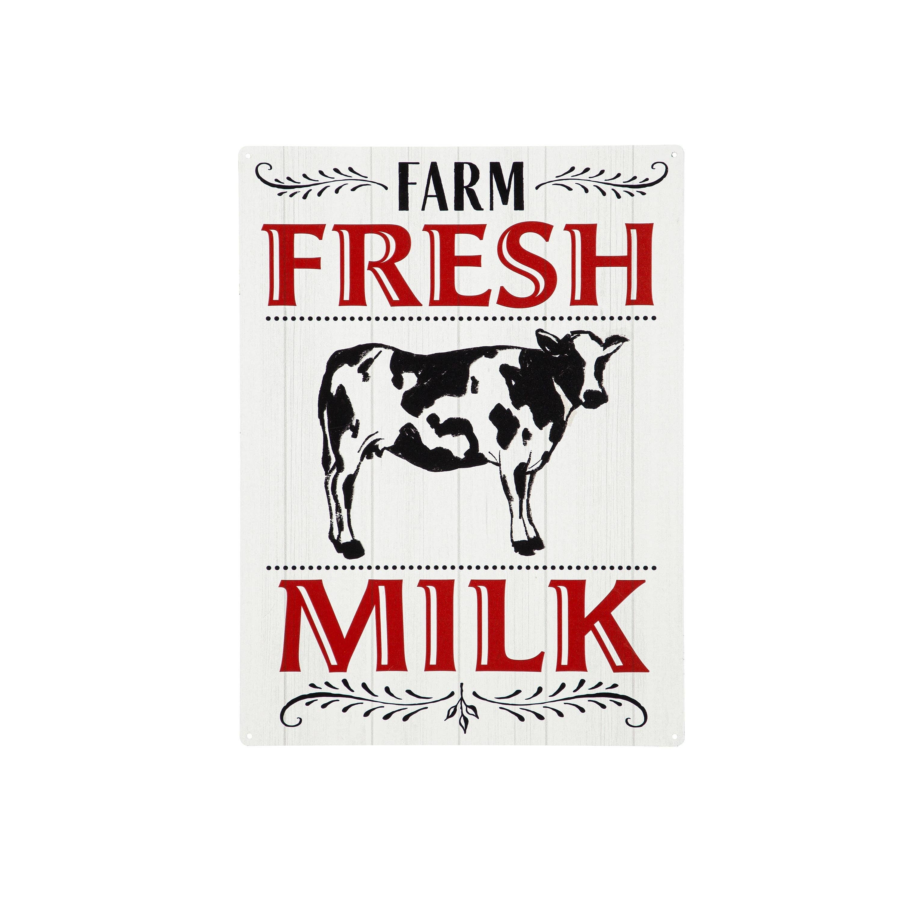 Evergreen Enterprises - Wholesale Sign - USA Indoor Wall Decor, Metal Sign, Farm Fresh Milk, 11.5" L0