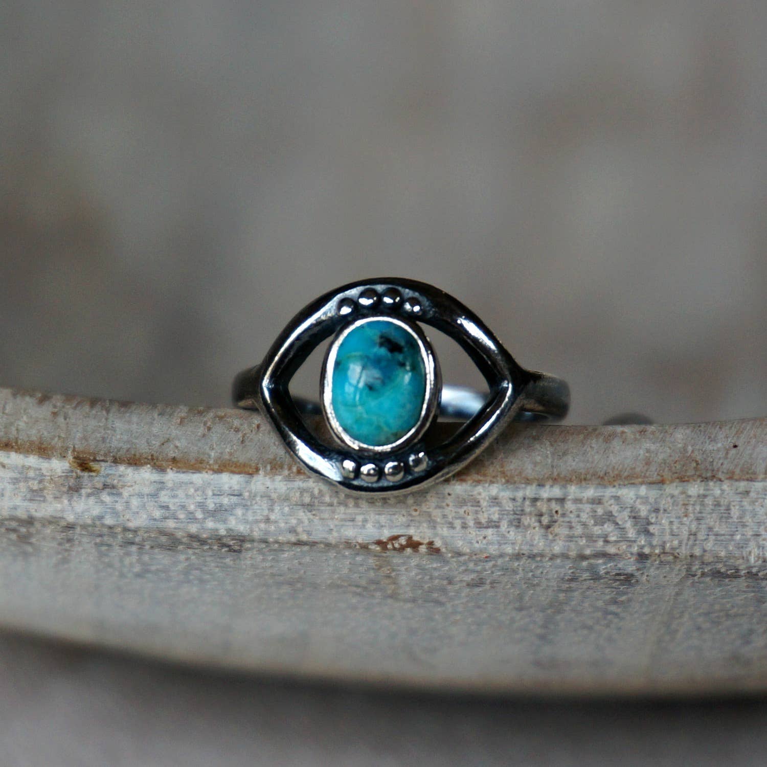 Sowell Jewelry - Wholesale Single Stone/Solitaire Ring - Evil Eye Turquoise Ring0