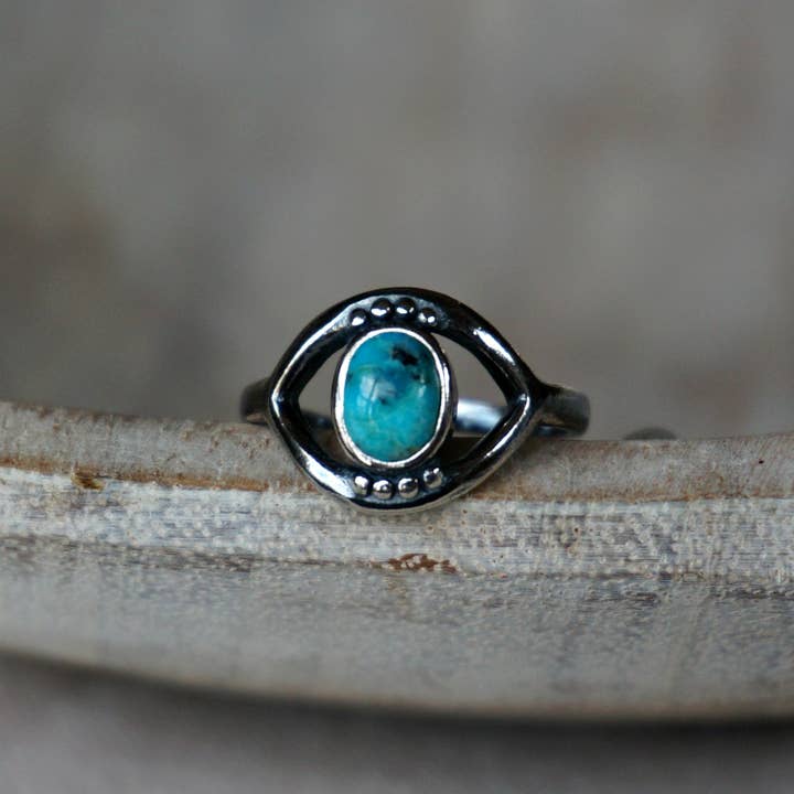 Sowell Jewelry - Wholesale Single Stone/Solitaire Ring - Evil Eye Turquoise Ring