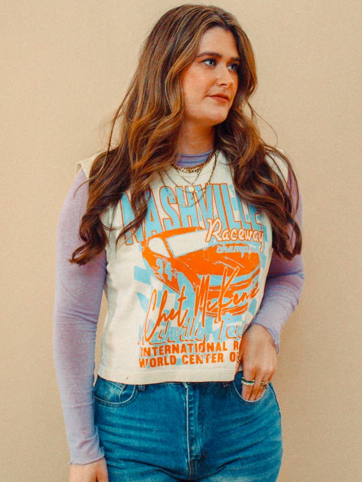 Nashville Raceway Champion Vintage beskåret muskeltank for engroshandel hos The Clandestine Underground