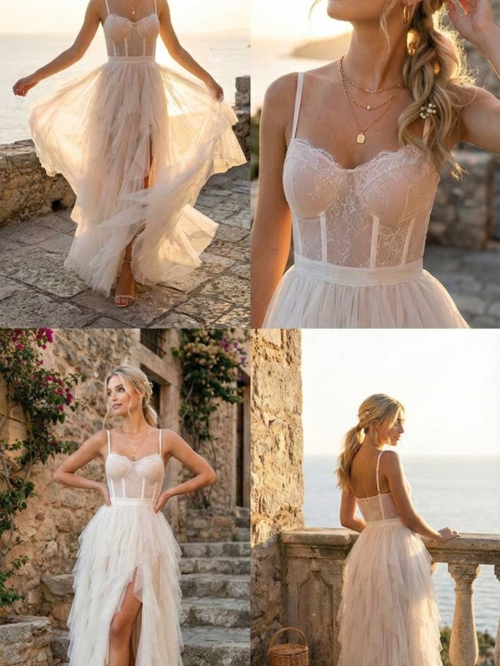 Kjole "Bianca" – Moderne Brud & Luftig Tyl for engroshandel hos LILY MCBEE