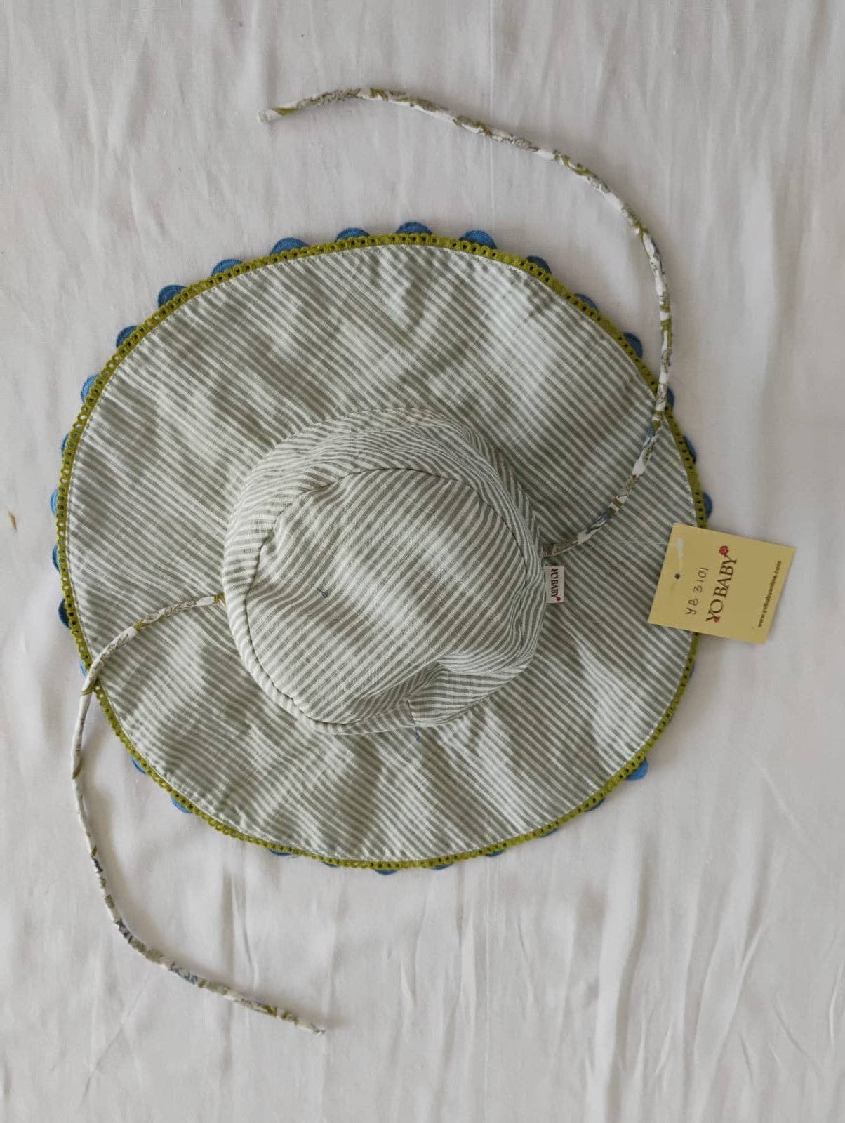 Yo Baby - Wholesale Sun Hat - Kids - Reversible Hat in Blue Block Print : Infant : Toddler : Tween5