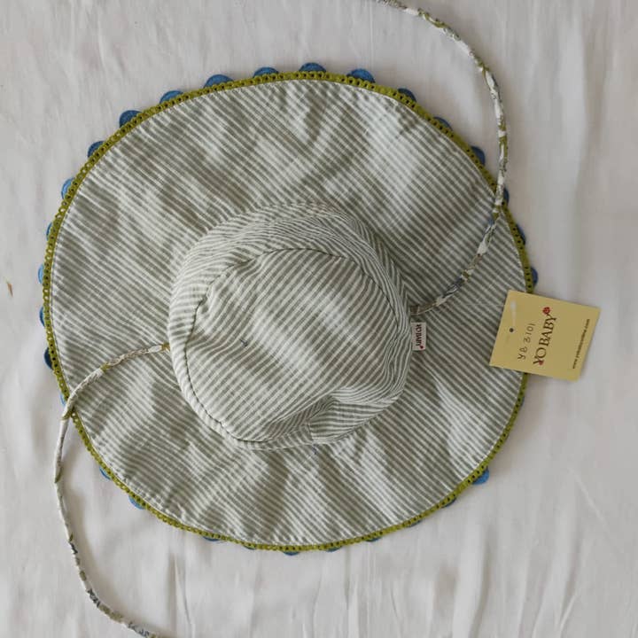 Yo Baby - Wholesale Sun Hat - Kids - Reversible Hat in Blue Block Print : Infant : Toddler : Tween5