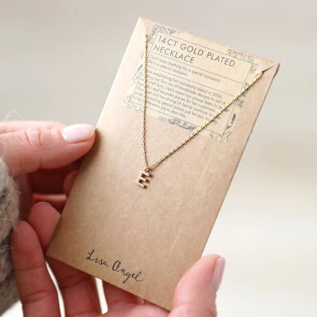 Lisa Angel - Wholesale Pendant/Charm Necklace - Tiny Pearl Initial Charm Necklace in Gold7