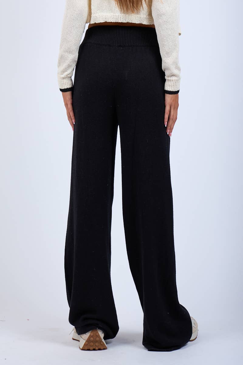 Sky to Moon - Vente Pantalon d'intérieur/de jogging – femme - PULL EN MAILLE DÉCONTRACTÉ À NOUER DEVANT PANTALON LONG DROIT8