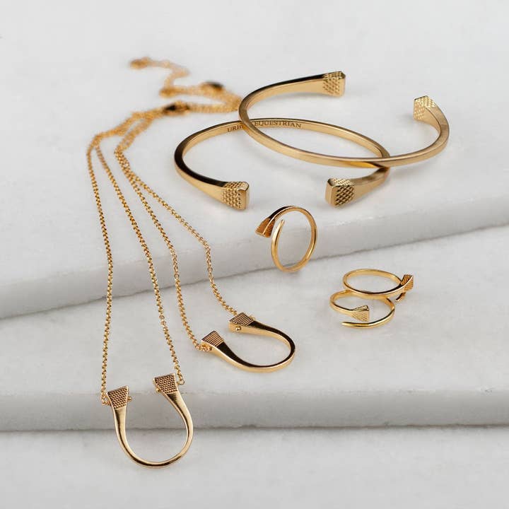 URBAN-EQUESTRIAN - Wholesale Pendant/Charm Necklace - Lucky Nail - Horseshoe Nail Equestrian Necklace in Gold6
