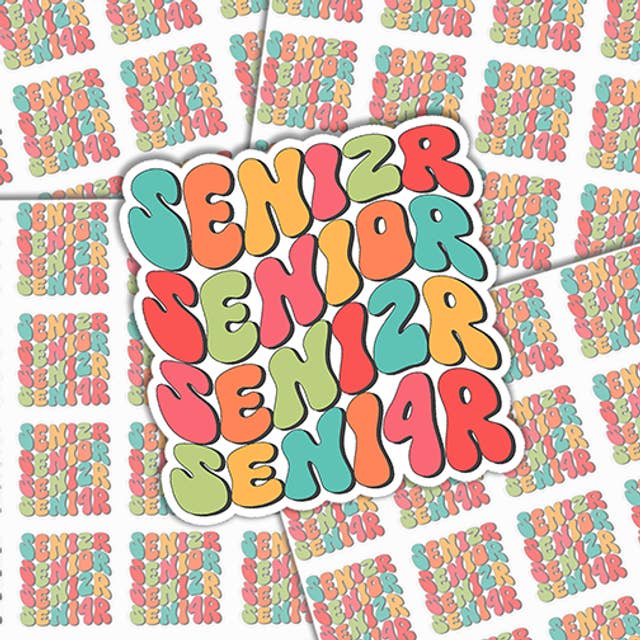 Trendy Transfers - Wholesale Sticker - Senior 2024 Stacked Sticker Sheet