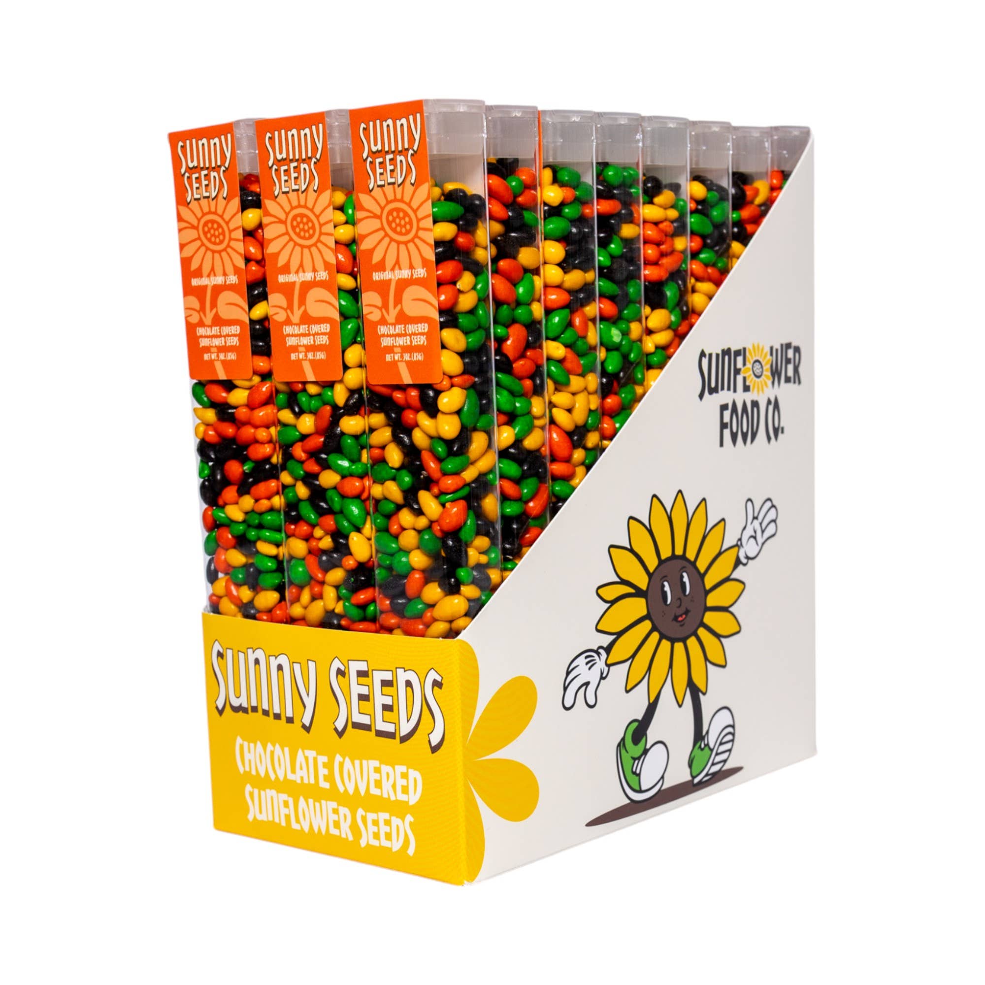 Sunflower Food Company - Wholesale Chocolate Covered Sweets - Original, multi colored Sunny Seeds®, in 3 oz tubes.