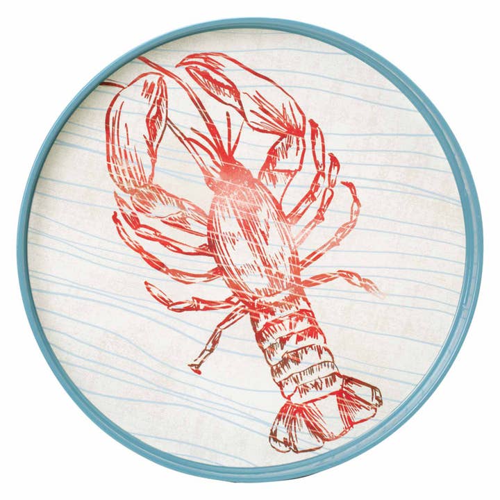 rockflowerpaper - Wholesale Serving Tray - RED LOBBY 15 Inch Round Tray SALE